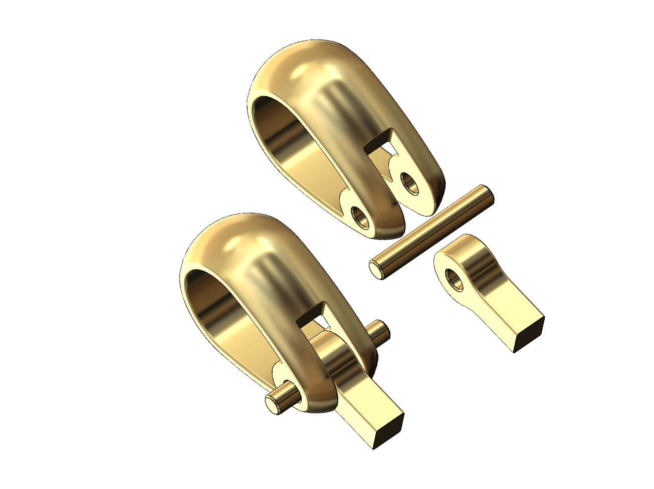 Rounded bail connection for 3 4 5mm chains 3D print model_2