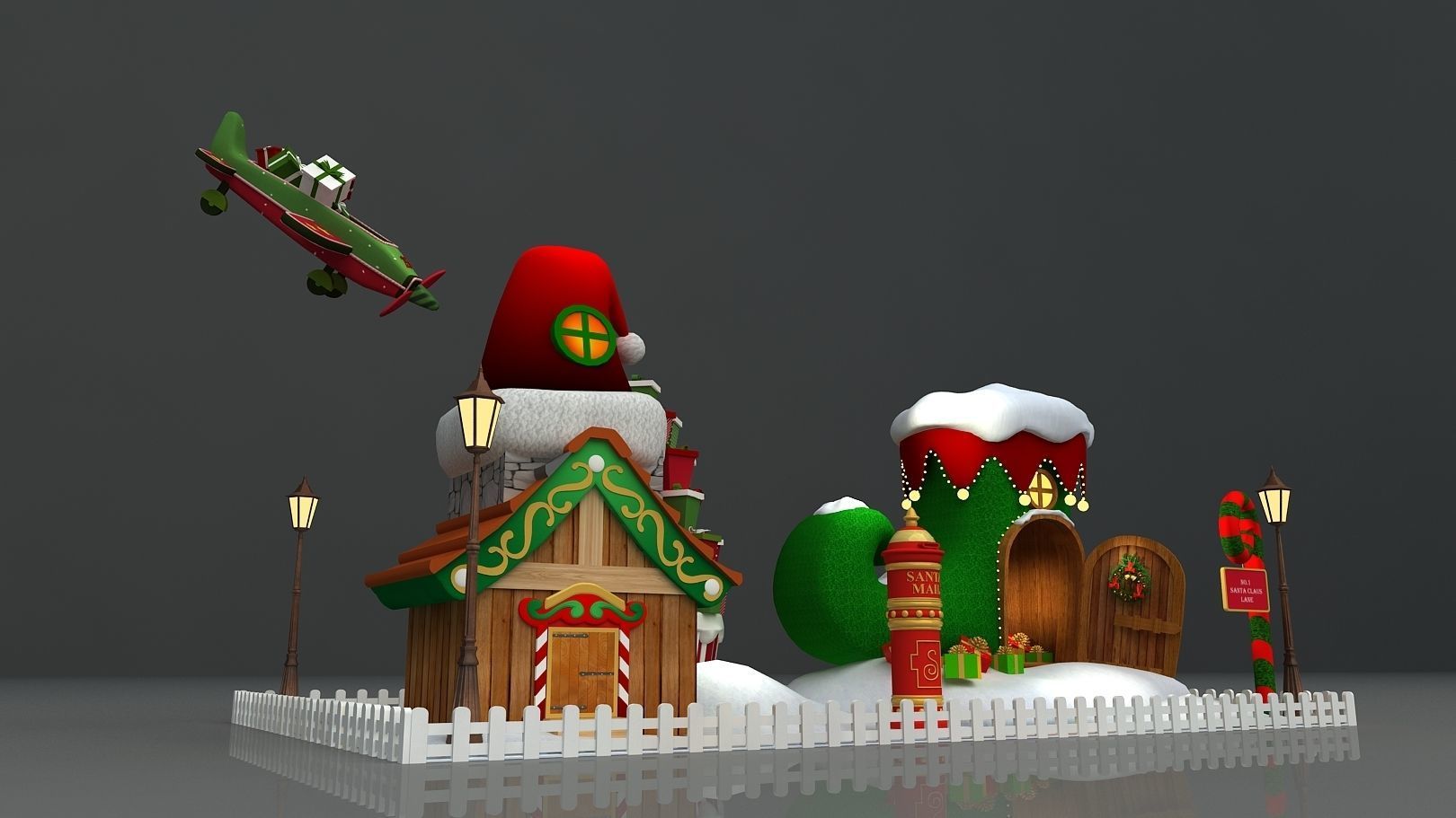 merry Christmas 3d decoration and installation design   3D model_1