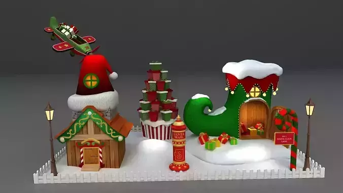 merry Christmas 3d decoration and installation design  