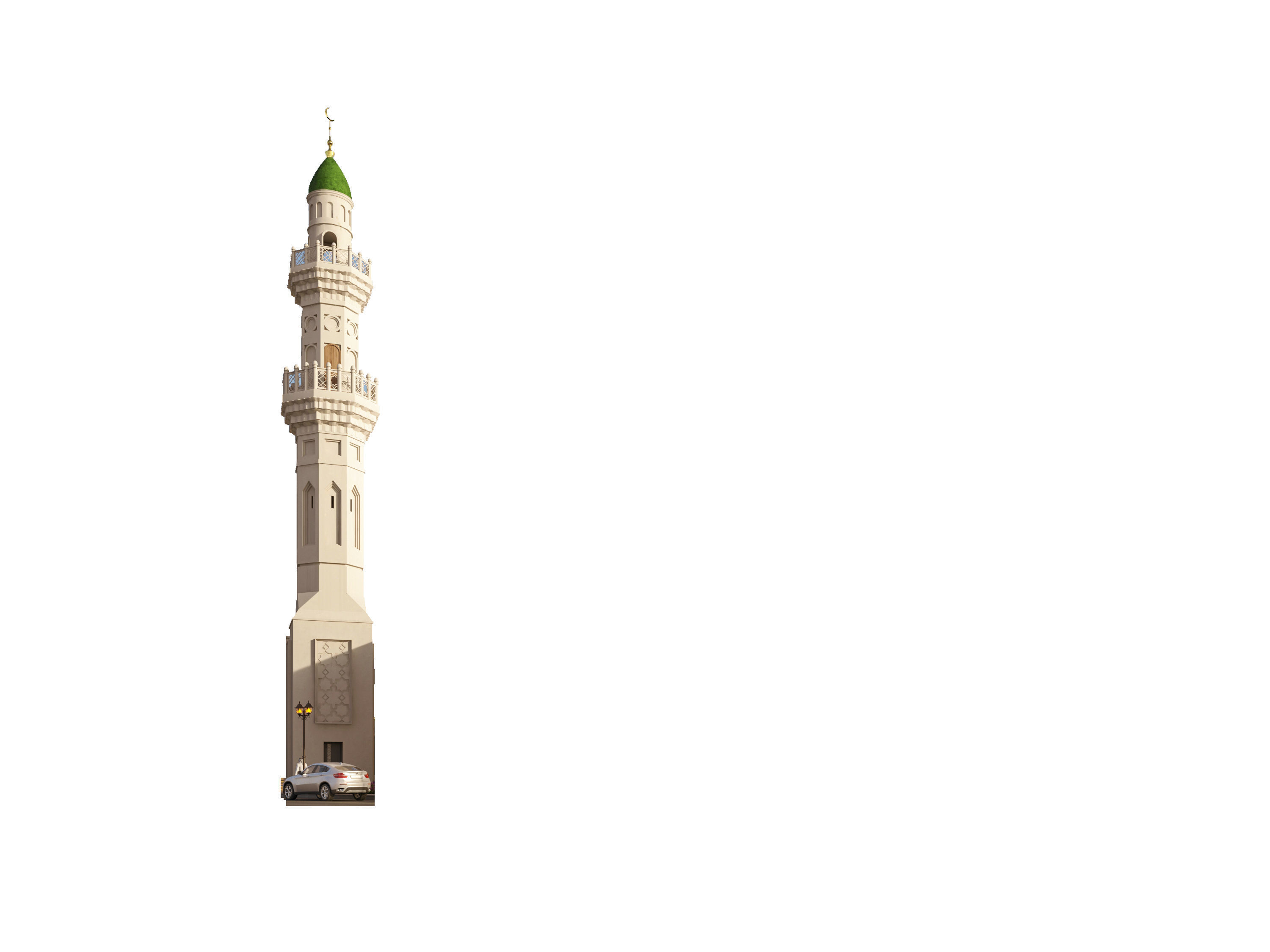 Minaret of Quba Mosque 3D model_1