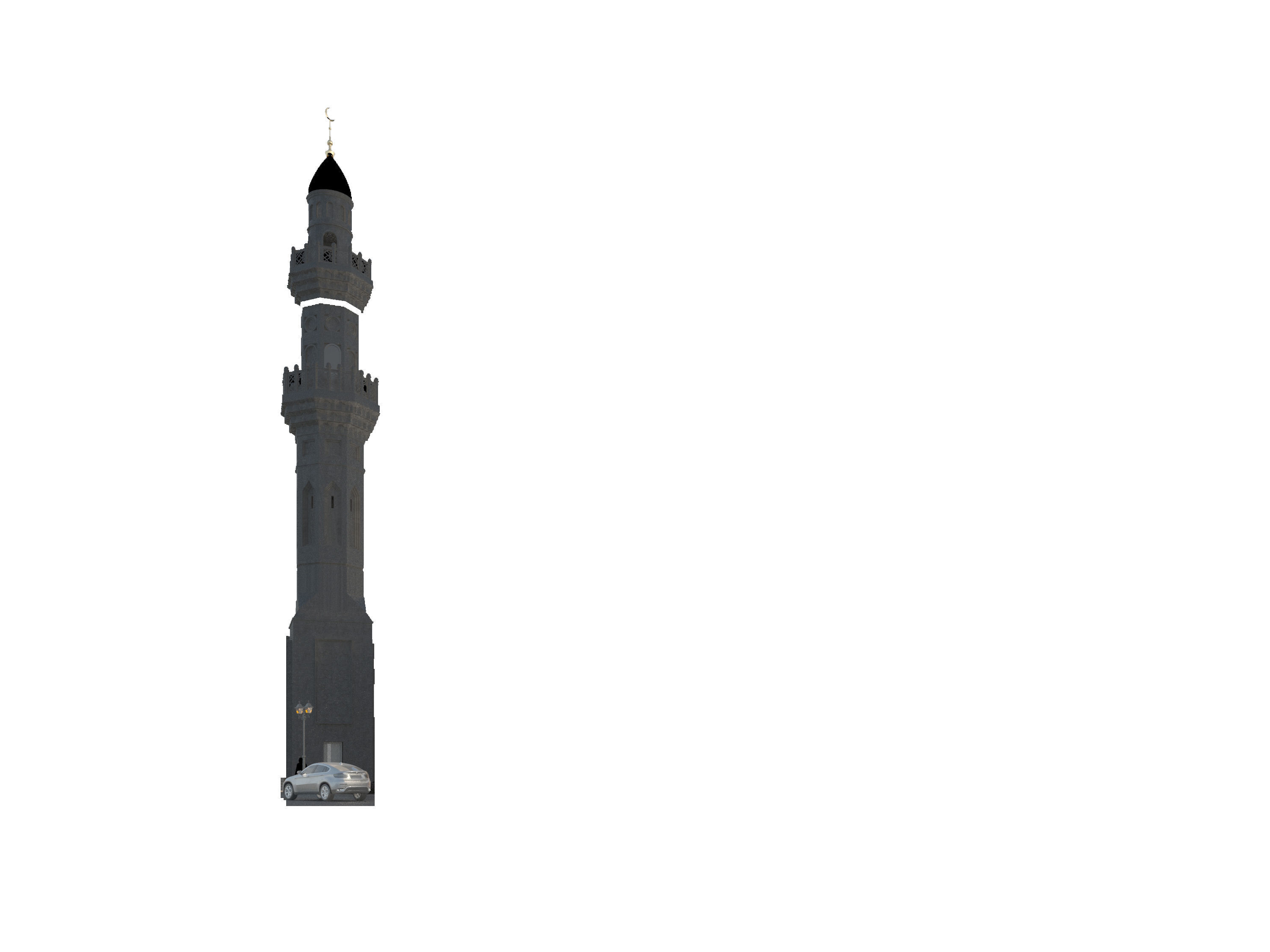 Minaret of Quba Mosque 3D model_7