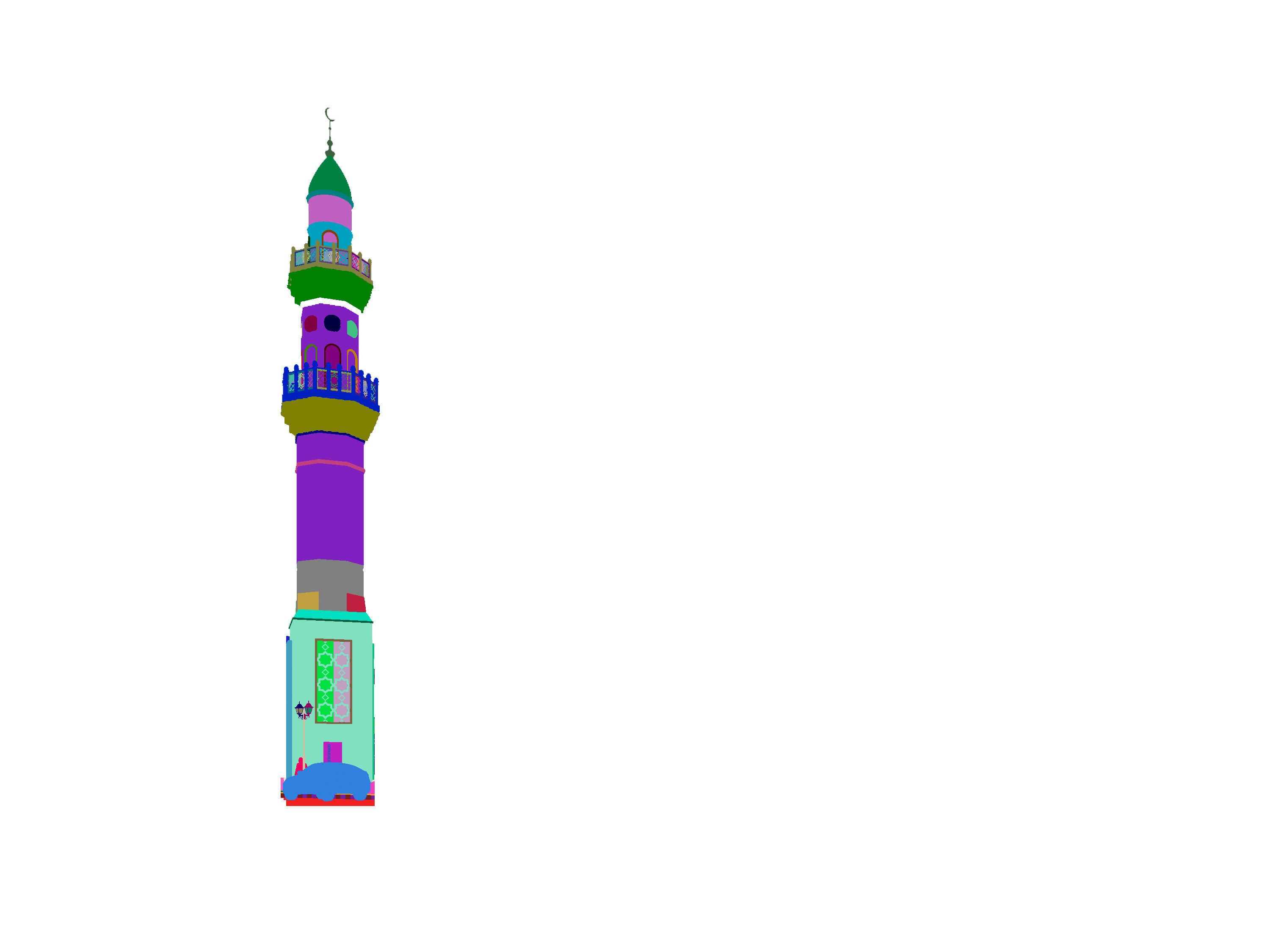 Minaret of Quba Mosque 3D model_8