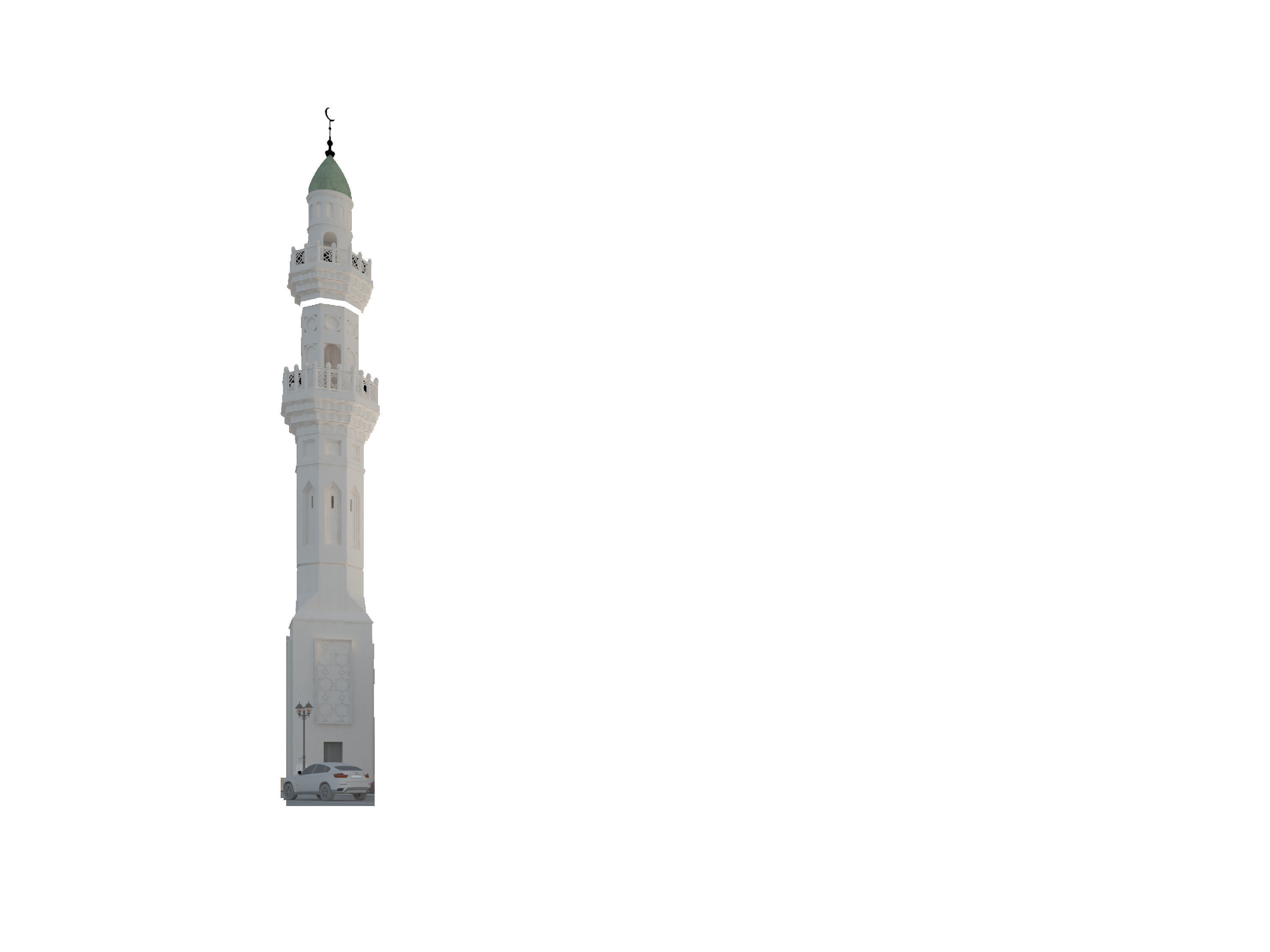 Minaret of Quba Mosque 3D model_4