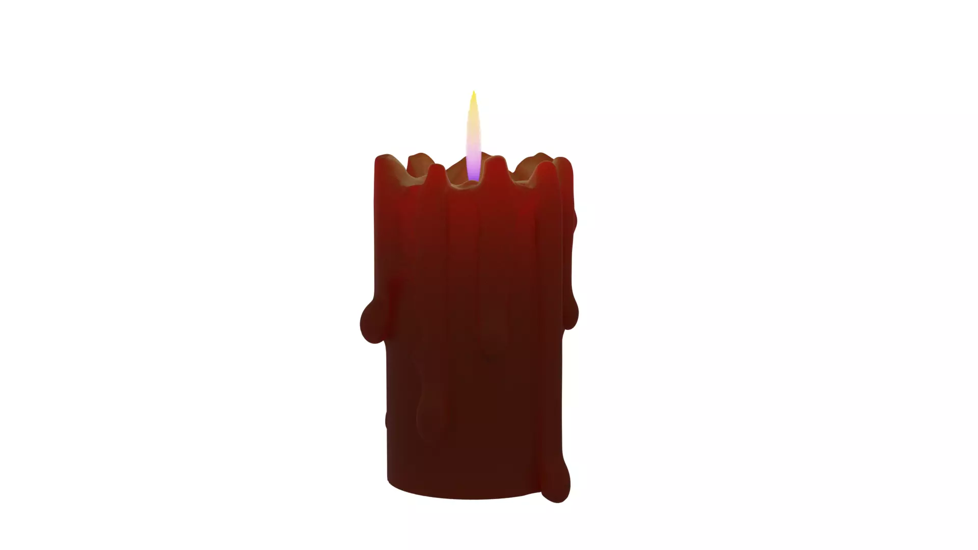 Burning candle with animated flame 3D model