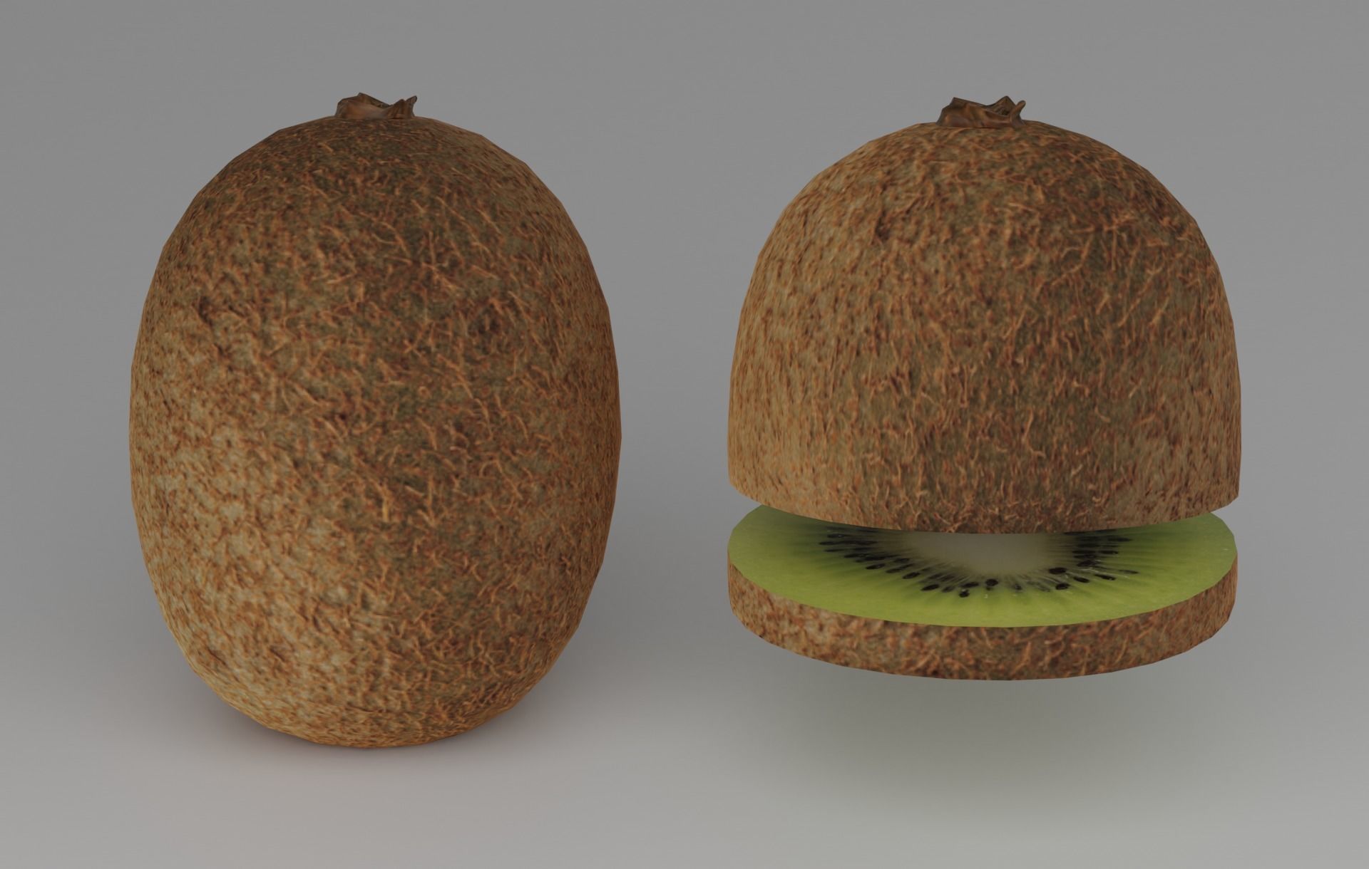 kiwi fruit Low-poly 3D model_2