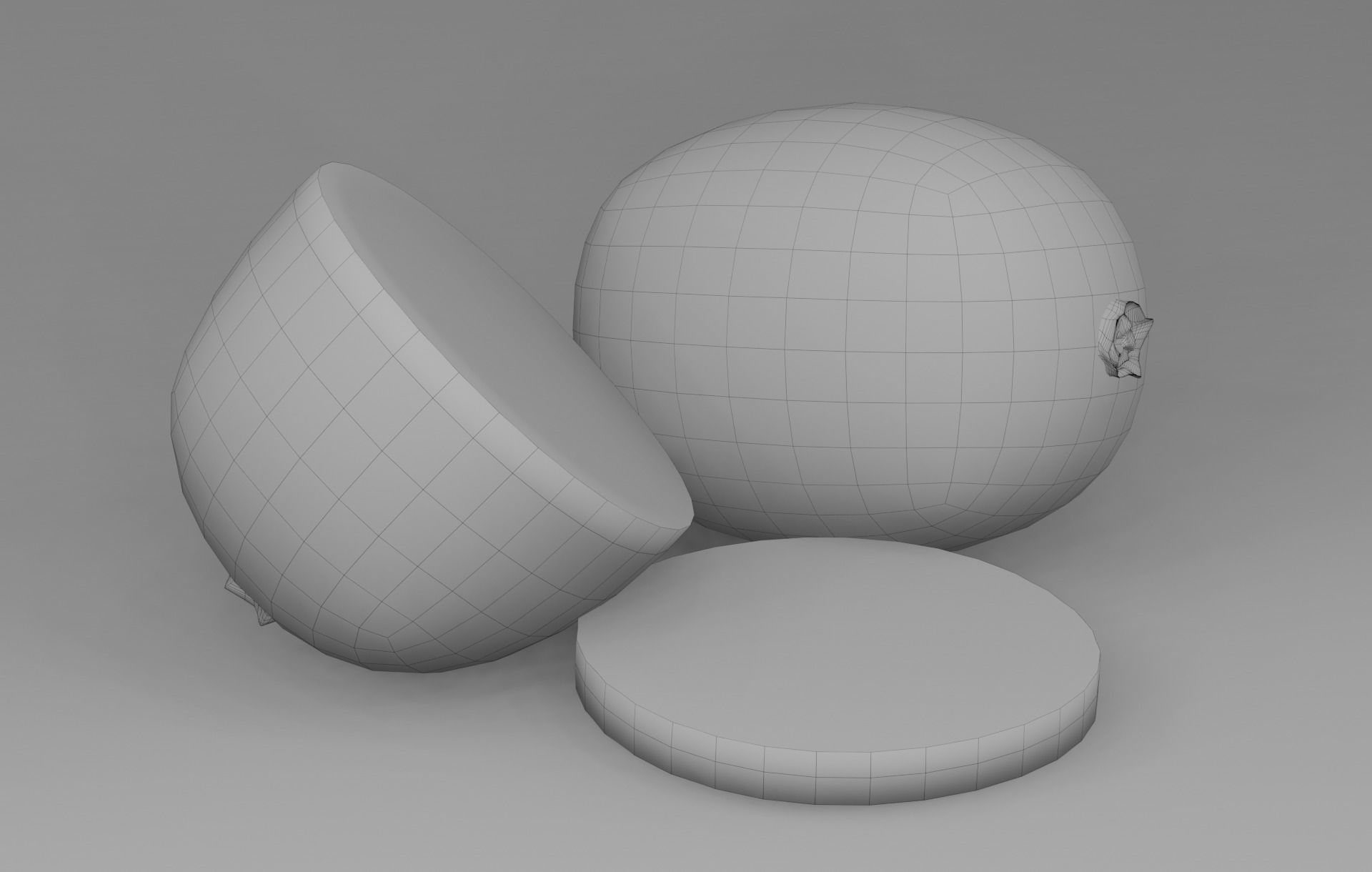 kiwi fruit Low-poly 3D model_1