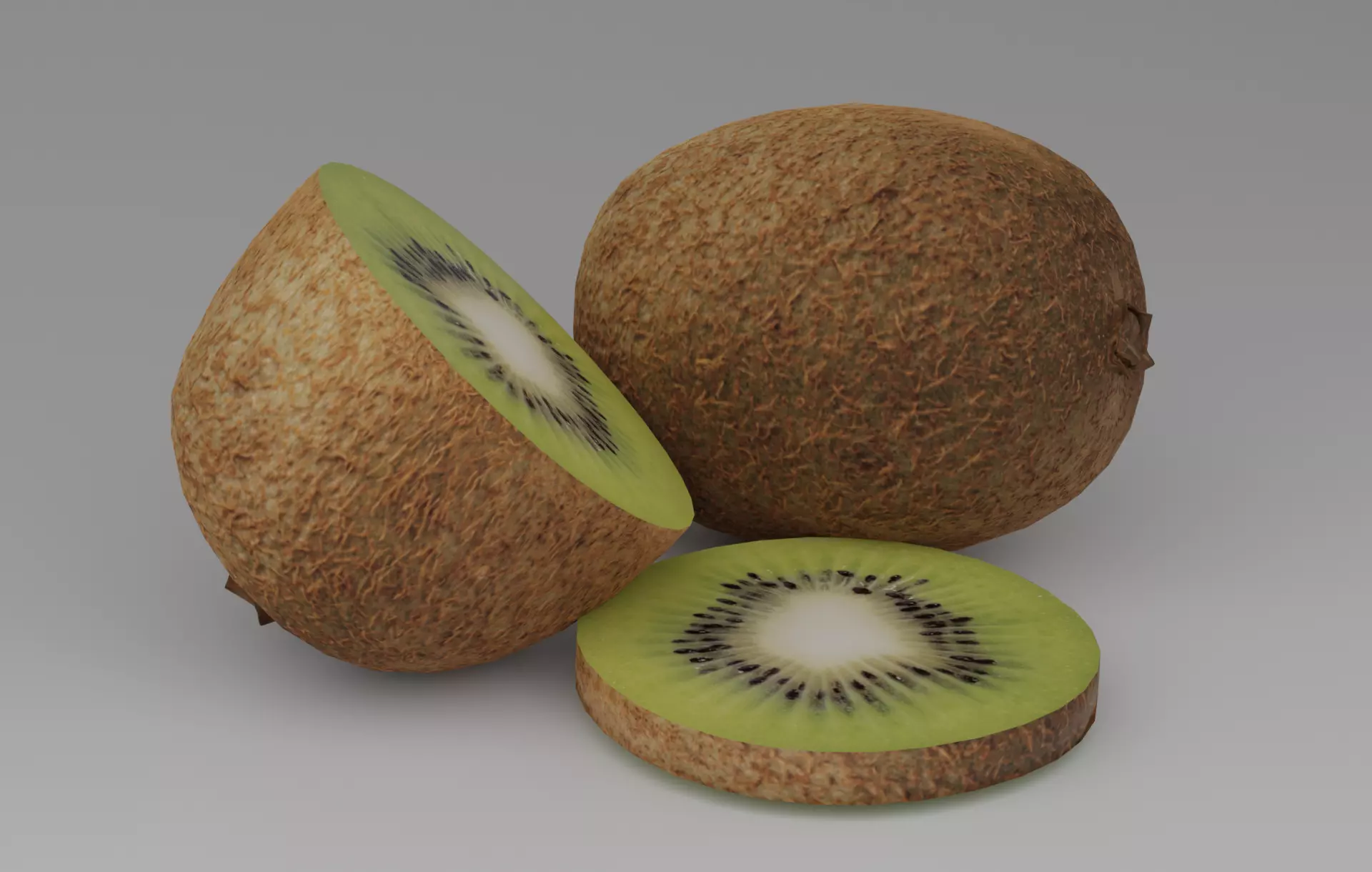 kiwi fruit Low-poly 3D model_0