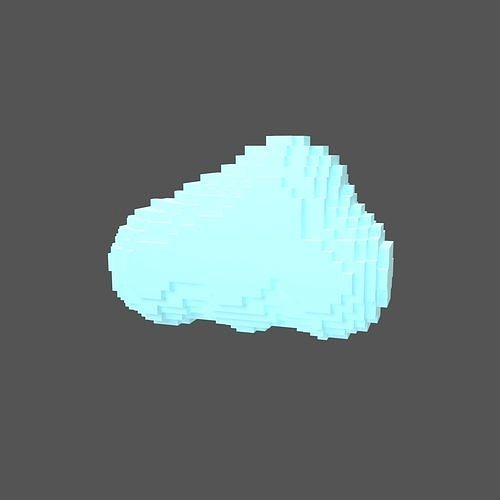Voxel Style Cloud v2 002 Low-poly 3D model