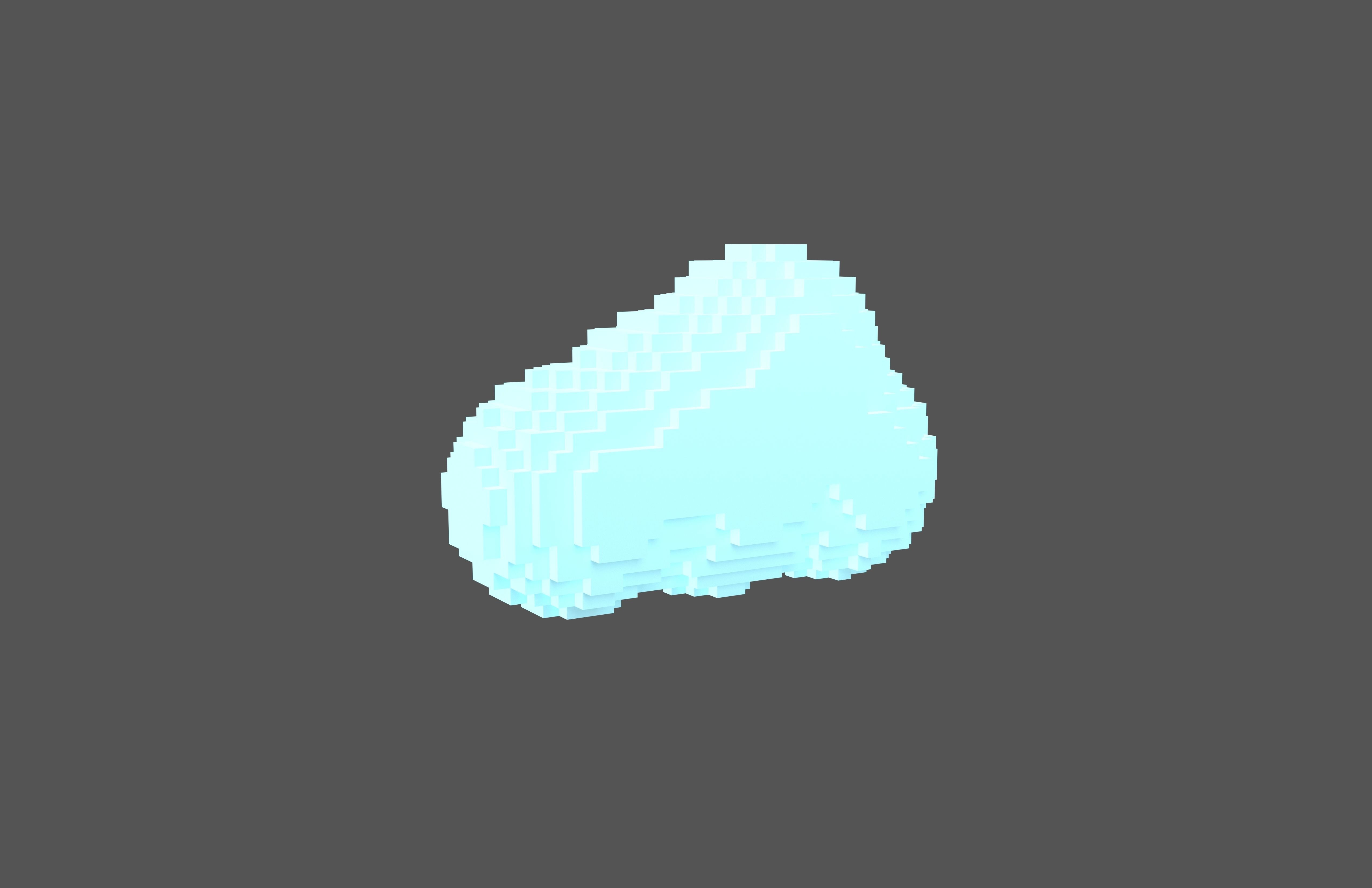 Voxel Style Cloud v2 002 Low-poly 3D model_1
