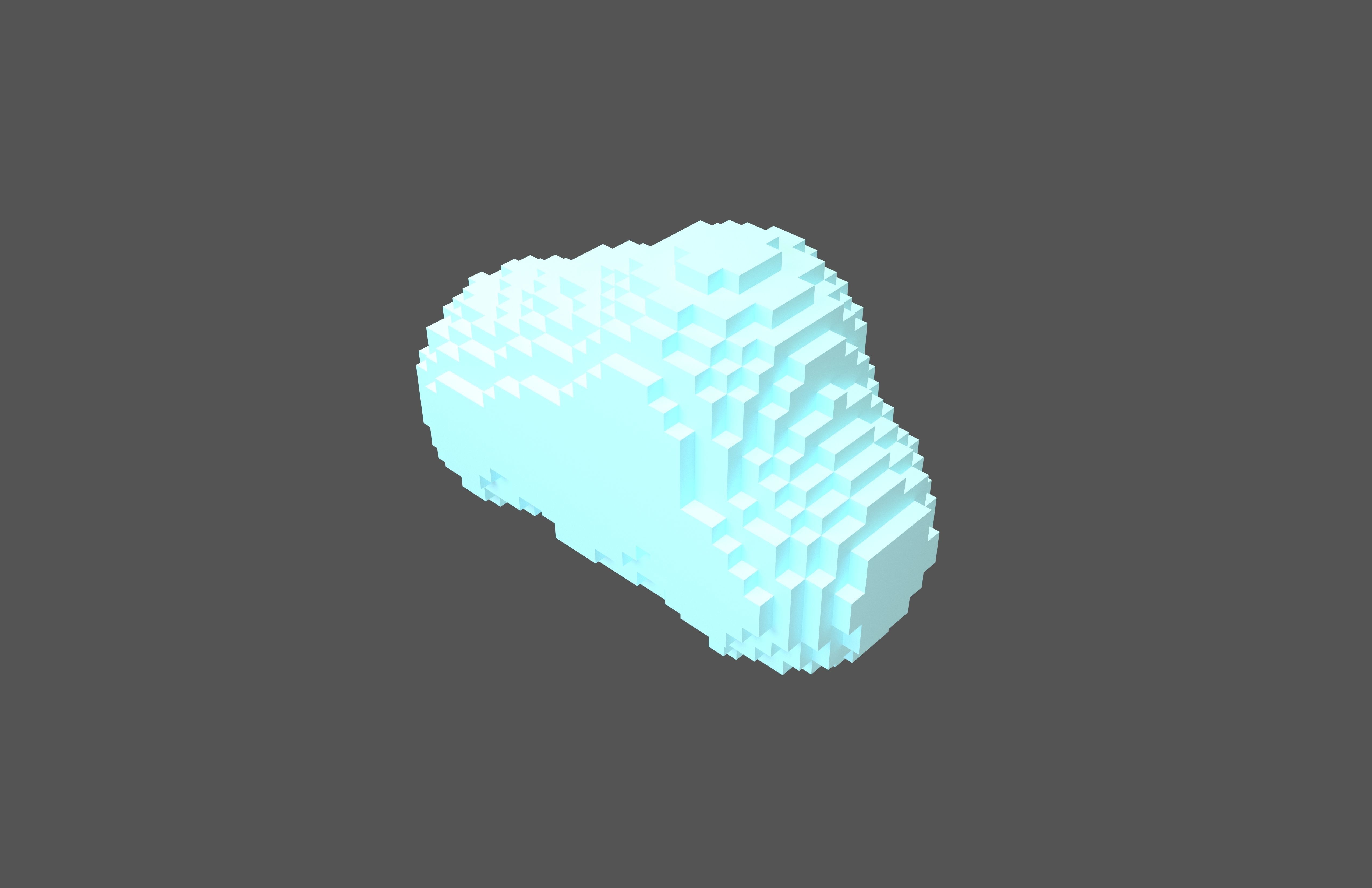 Voxel Style Cloud v2 002 Low-poly 3D model_3