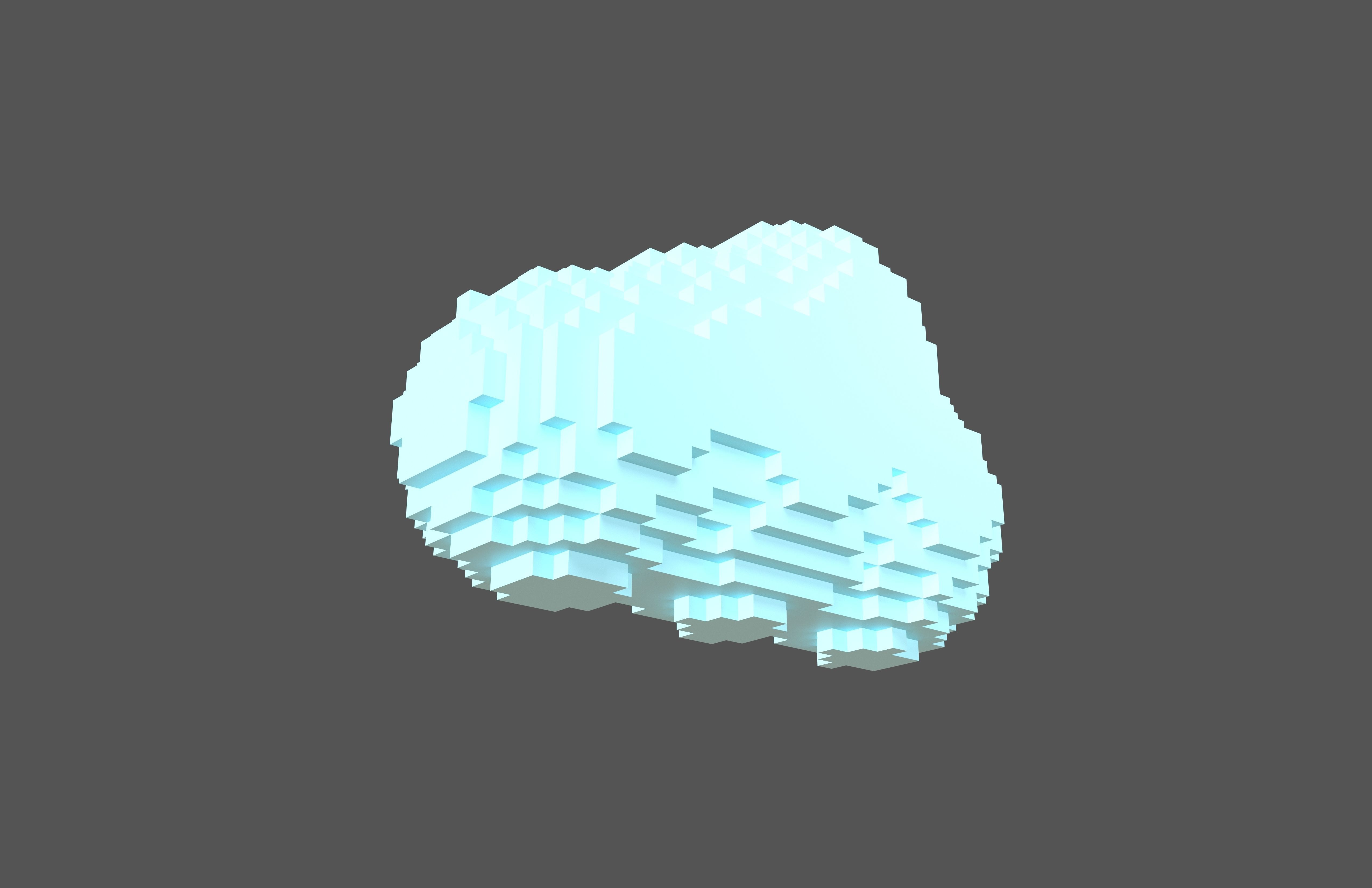 Voxel Style Cloud v2 002 Low-poly 3D model_2