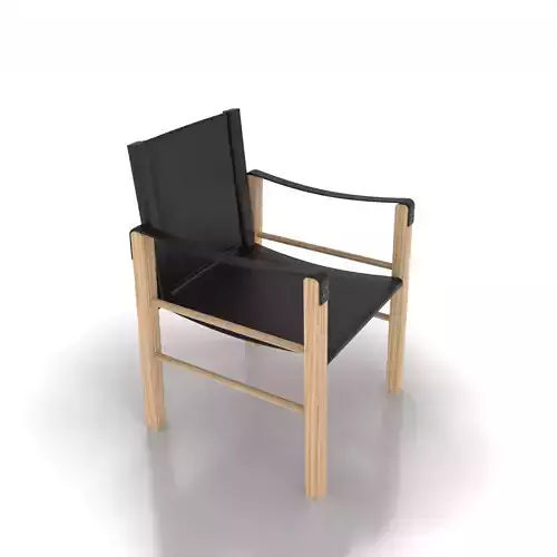 Chair made of wood and leather