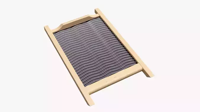 Washboard wooden board with stripes 3D model