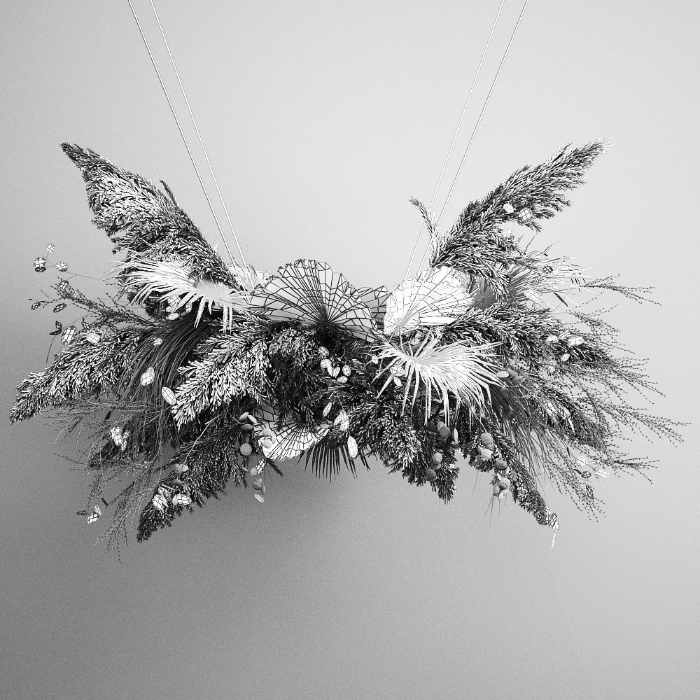 Hanging decor of their dried pampas grass 189 3D model_6
