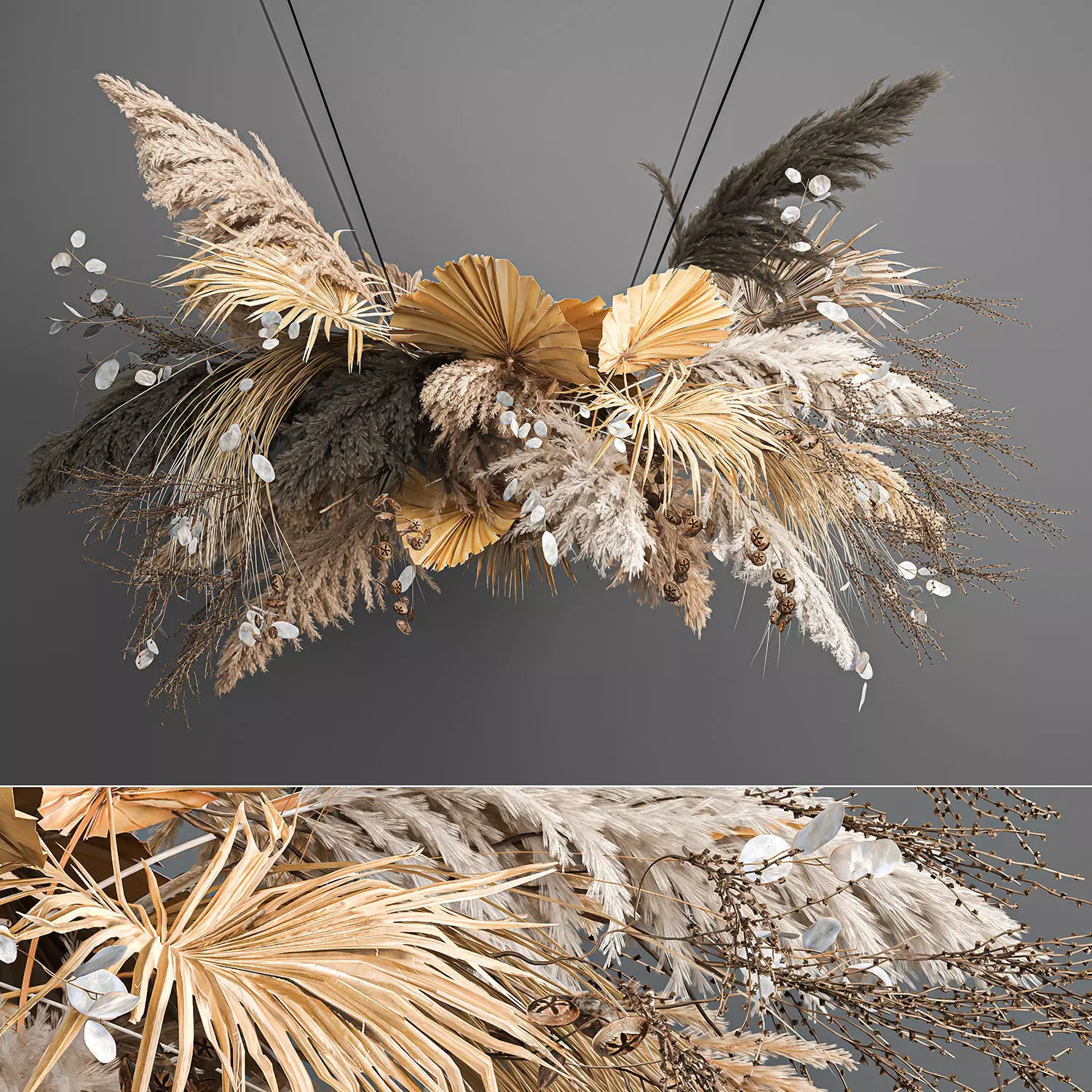 Hanging decor of their dried pampas grass 189 3D model_0