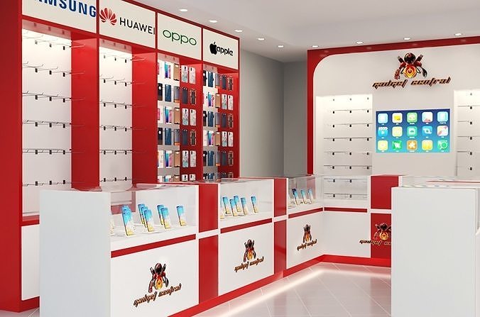 Phone Showroom interior Design 3d model Low-poly 3D model