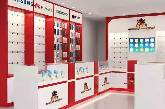 Phone Showroom interior Design 3d model