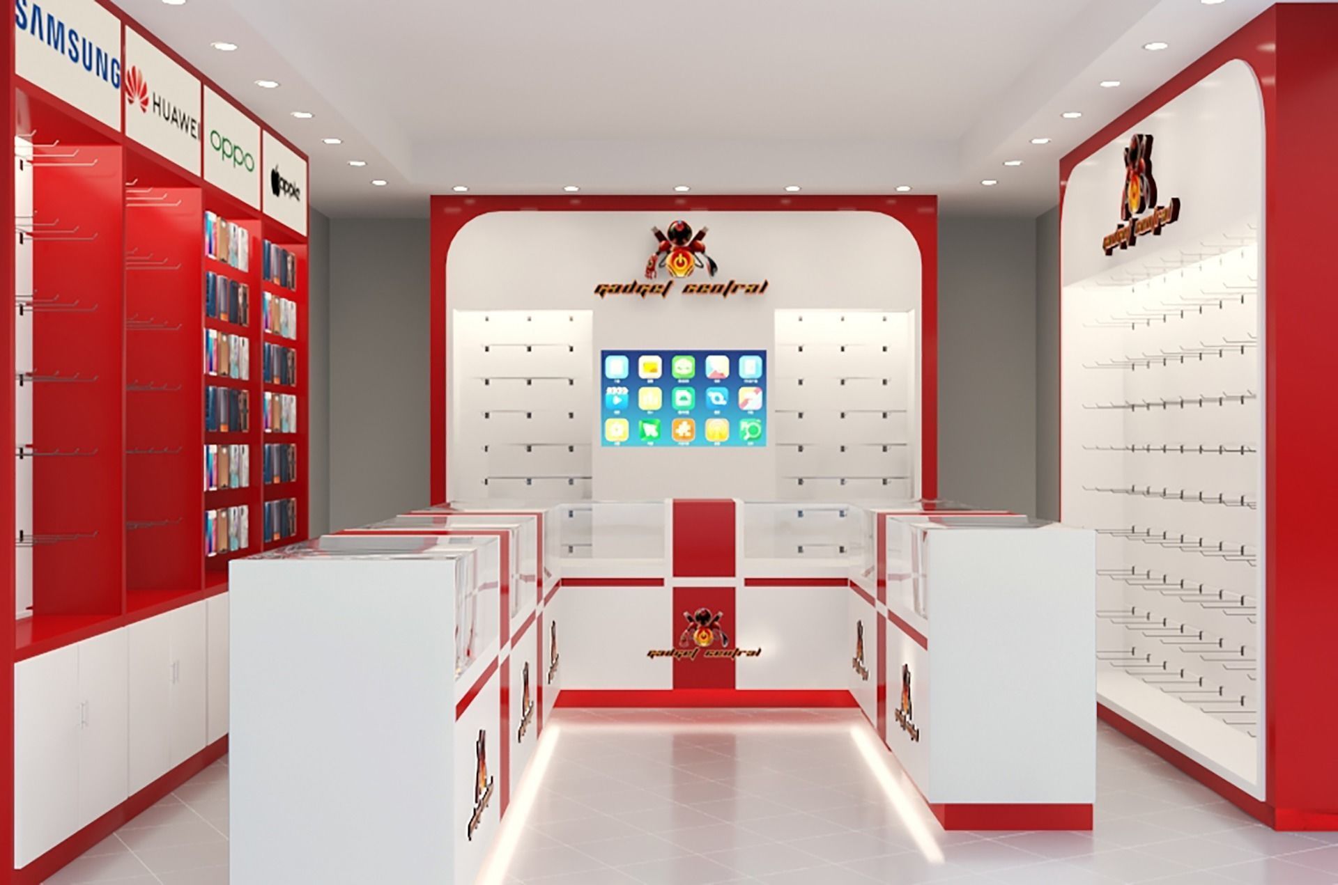 Phone Showroom interior Design 3d model Low-poly 3D model_1