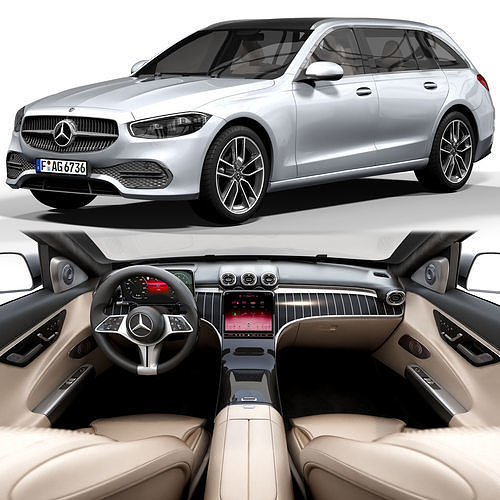 benz C Class estate 2021 3D model