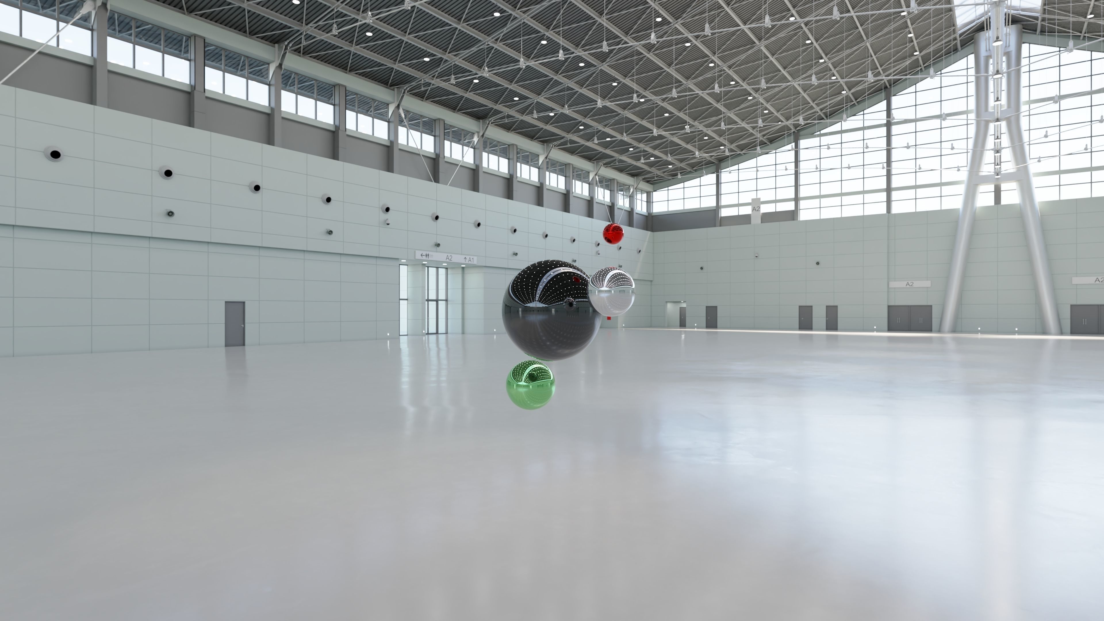 HDRI - Exhibition Hall Interior 1 - 16384x8192 Texture_3