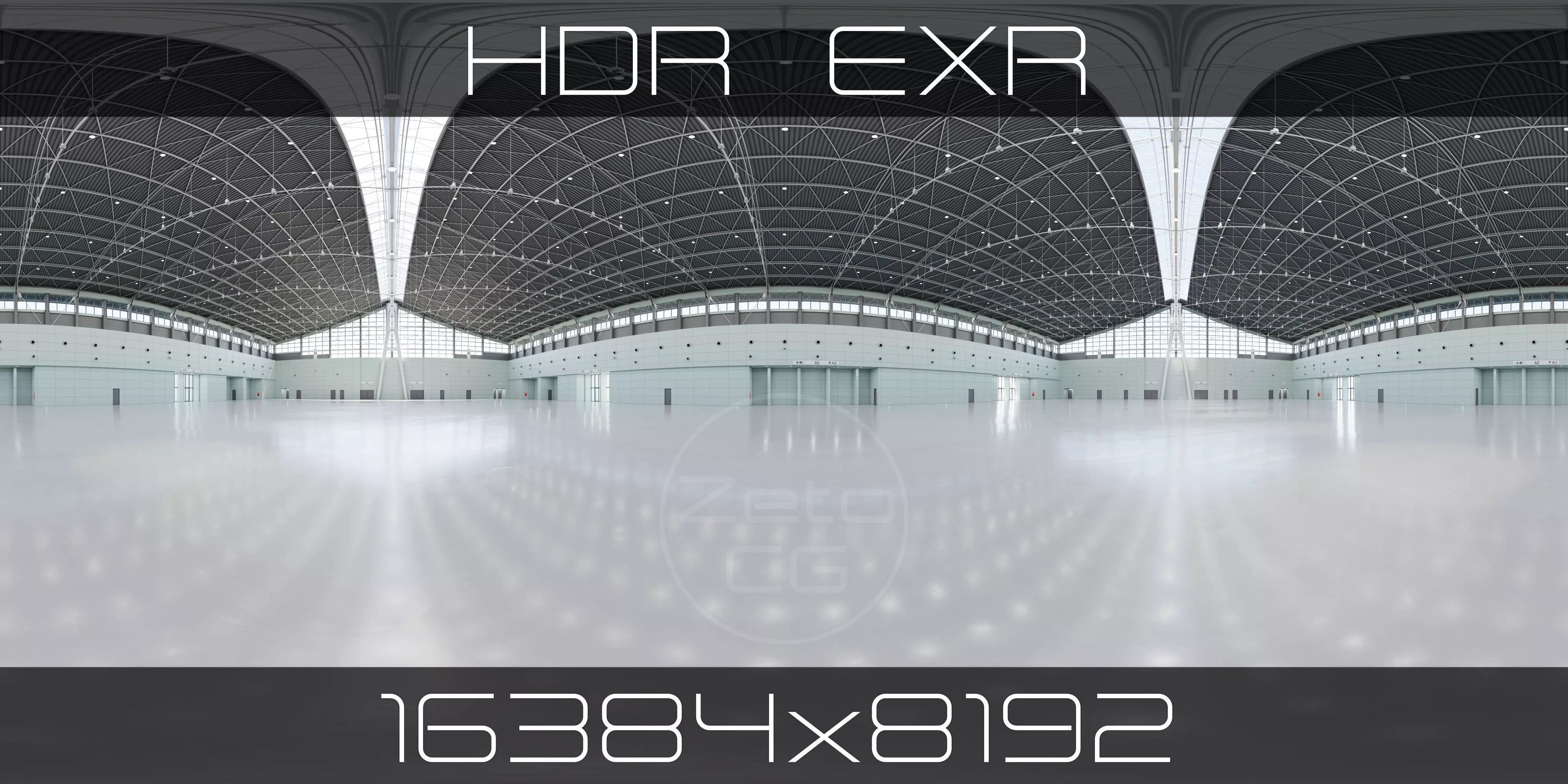 HDRI - Exhibition Hall Interior 1 - 16384x8192 Texture_0