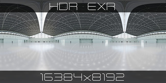 HDRI - Exhibition Hall Interior 1 - 16384x8192 Texture