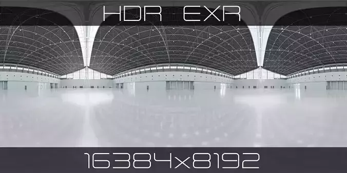 HDRI - Exhibition Hall Interior 1 - 16384x8192 Texture