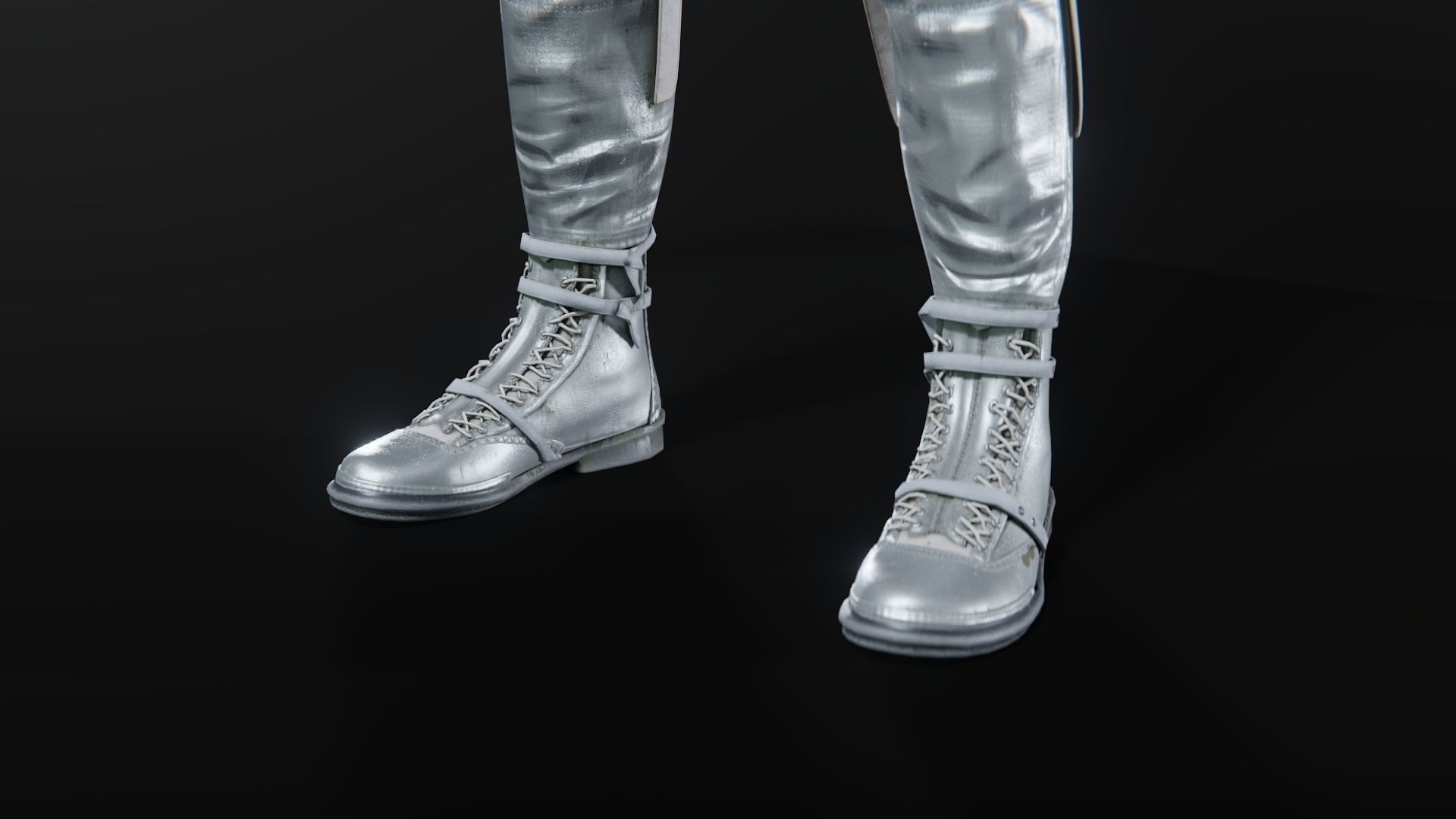 Mercury Navy Mark IV Silver Spacesuit Rigged 3D model_15