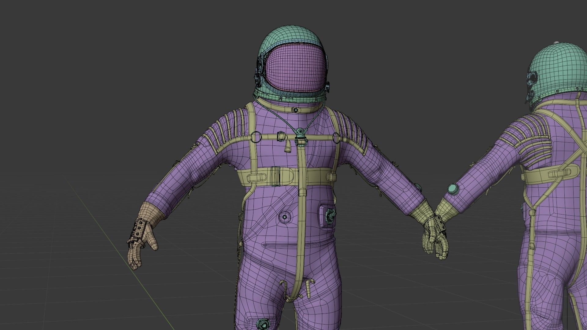 Mercury Navy Mark IV Silver Spacesuit Rigged 3D model_18