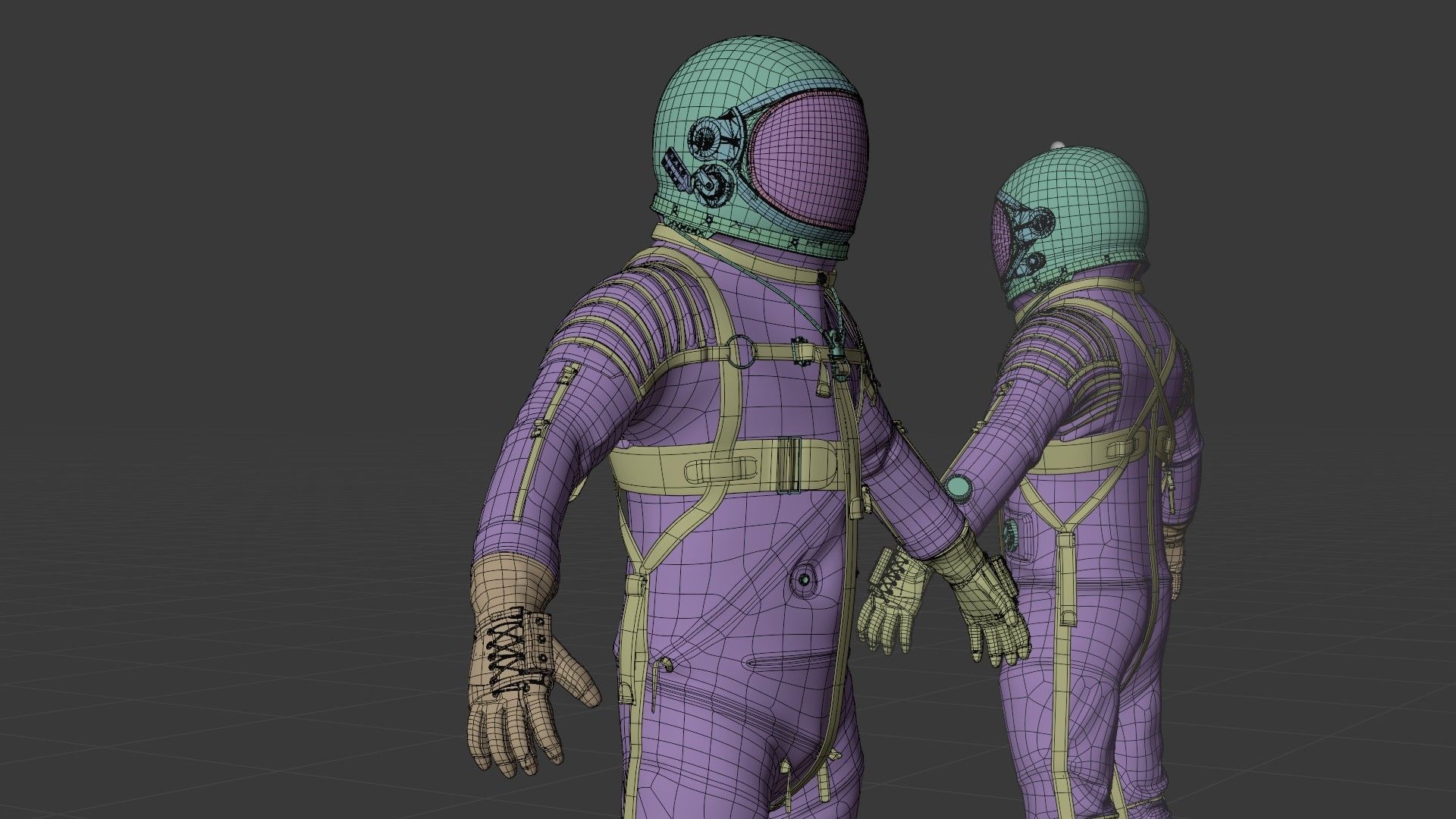 Mercury Navy Mark IV Silver Spacesuit Rigged 3D model_19