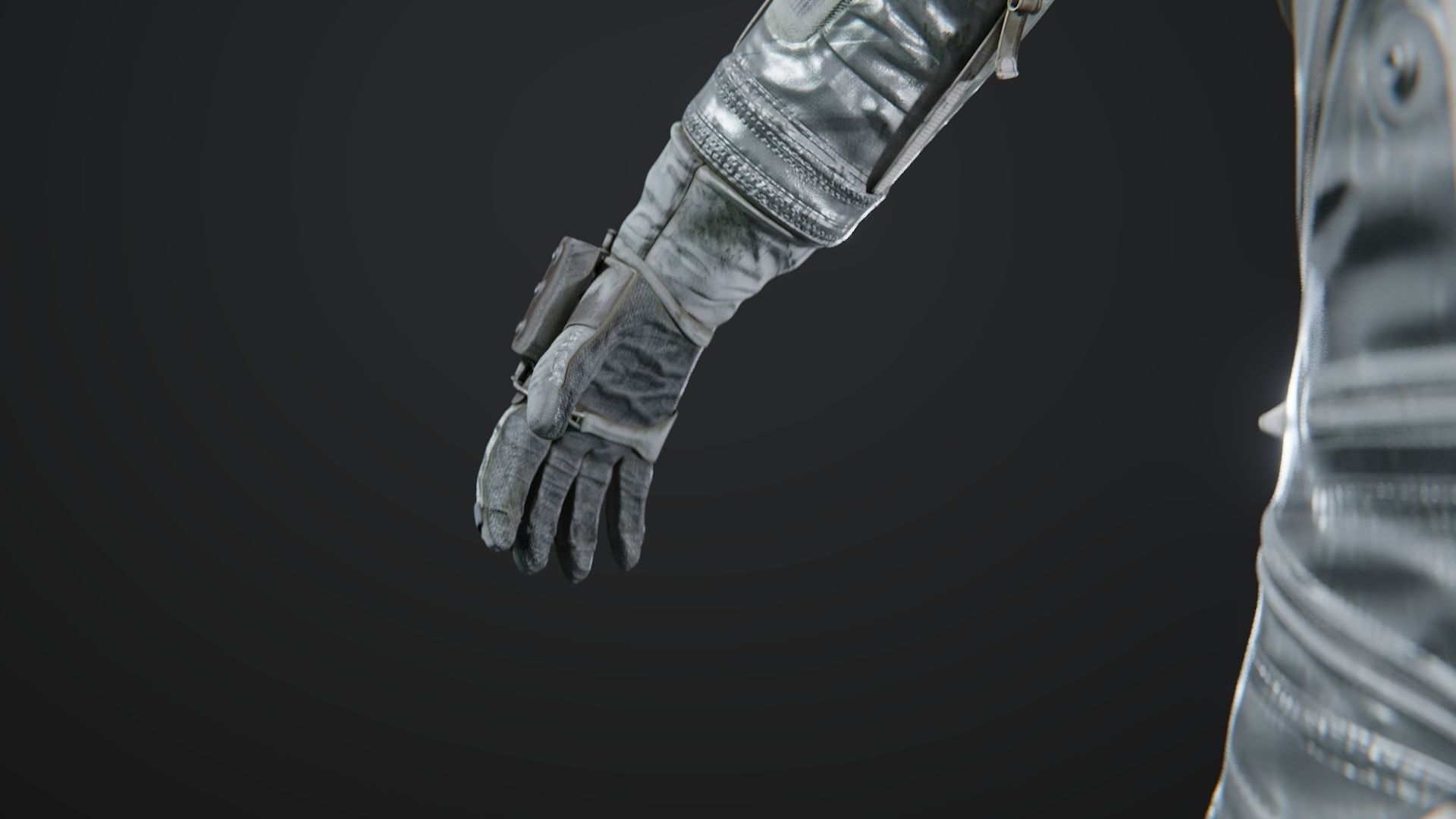 Mercury Navy Mark IV Silver Spacesuit Rigged 3D model_13