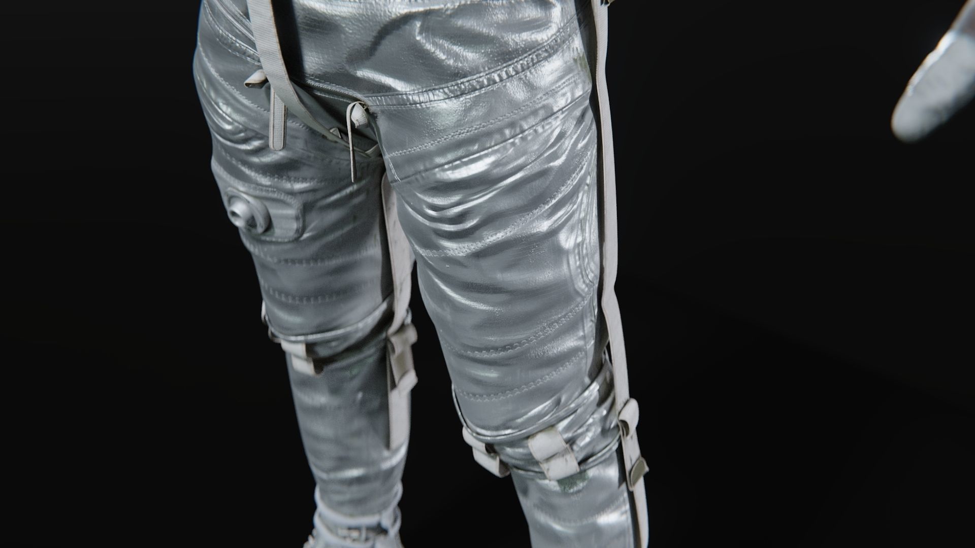 Mercury Navy Mark IV Silver Spacesuit Rigged 3D model_11