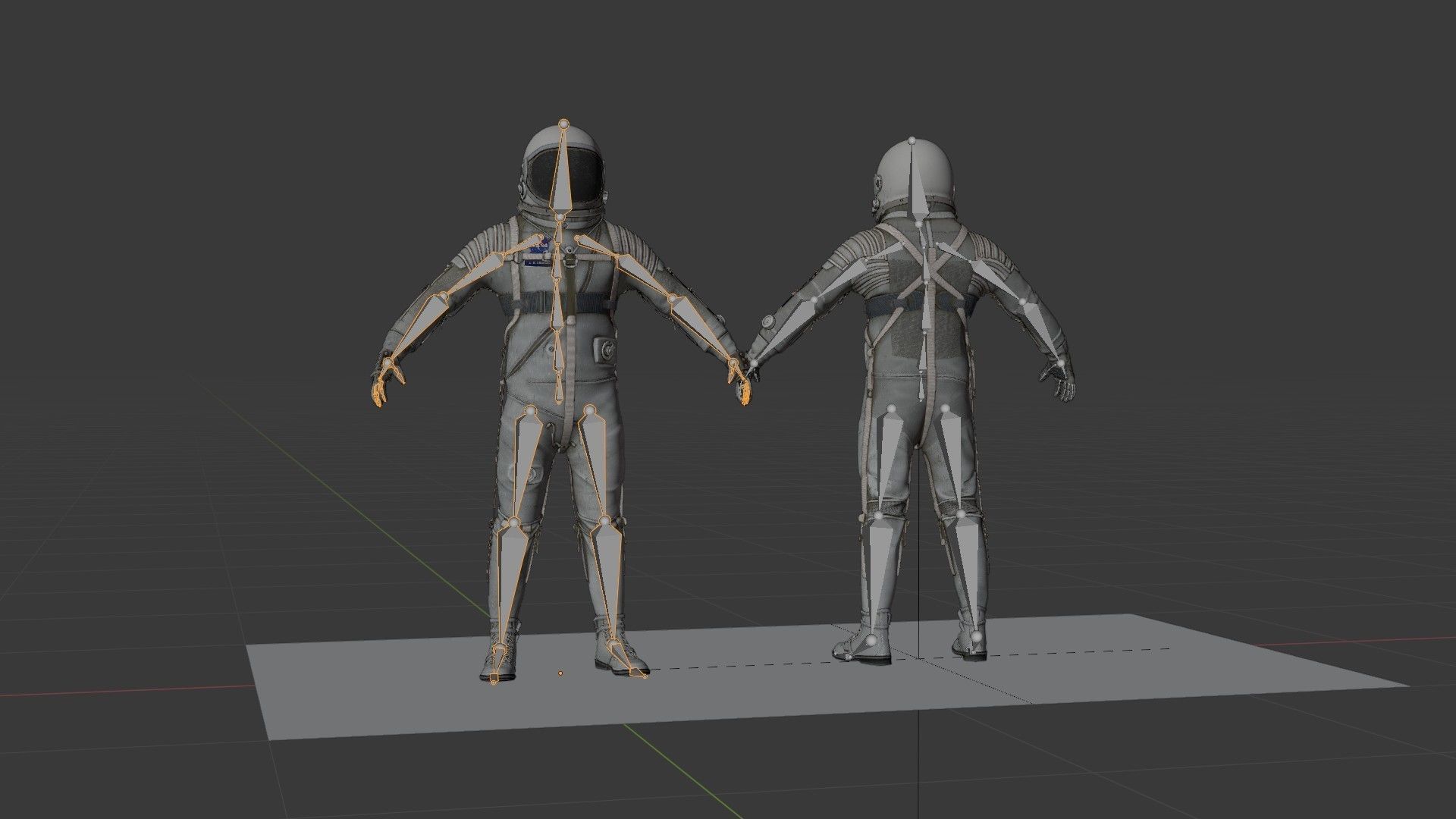 Mercury Navy Mark IV Silver Spacesuit Rigged 3D model_16