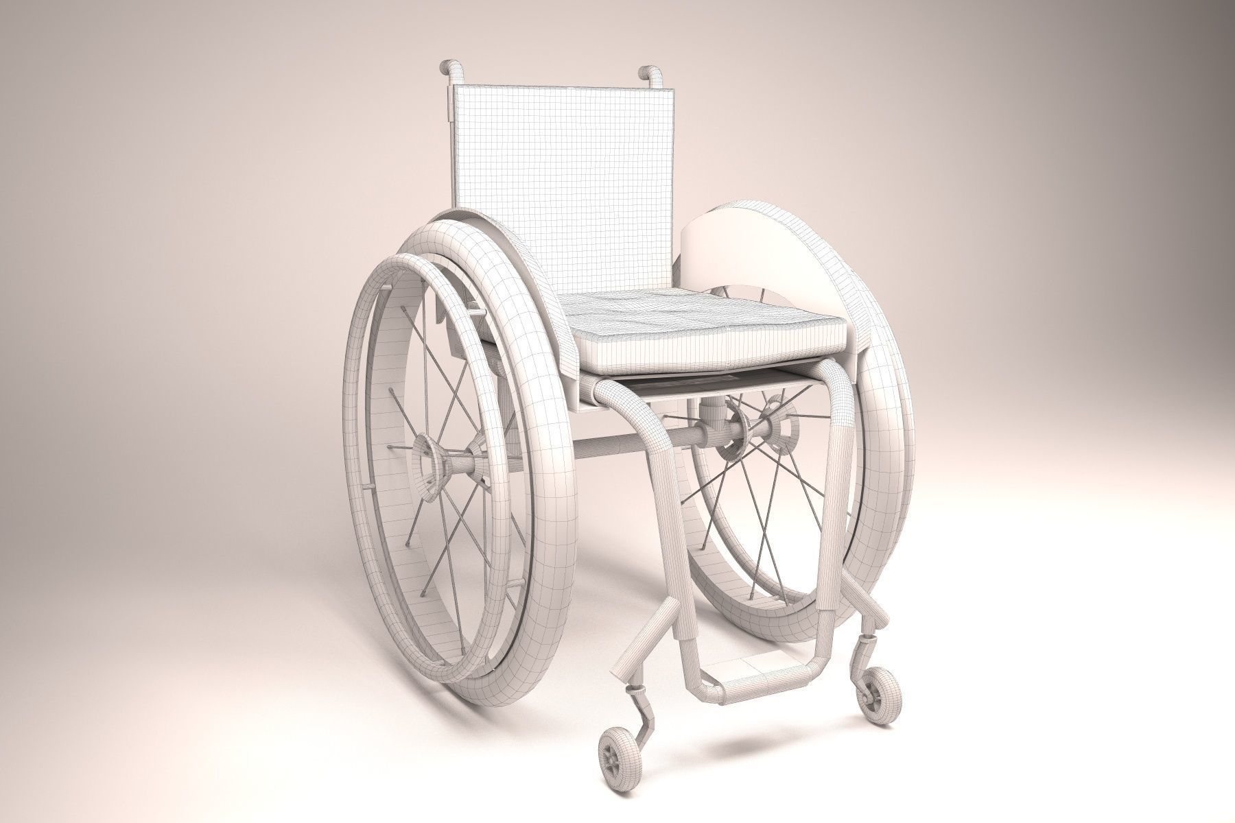 Modern Wheelchair 3D model_4