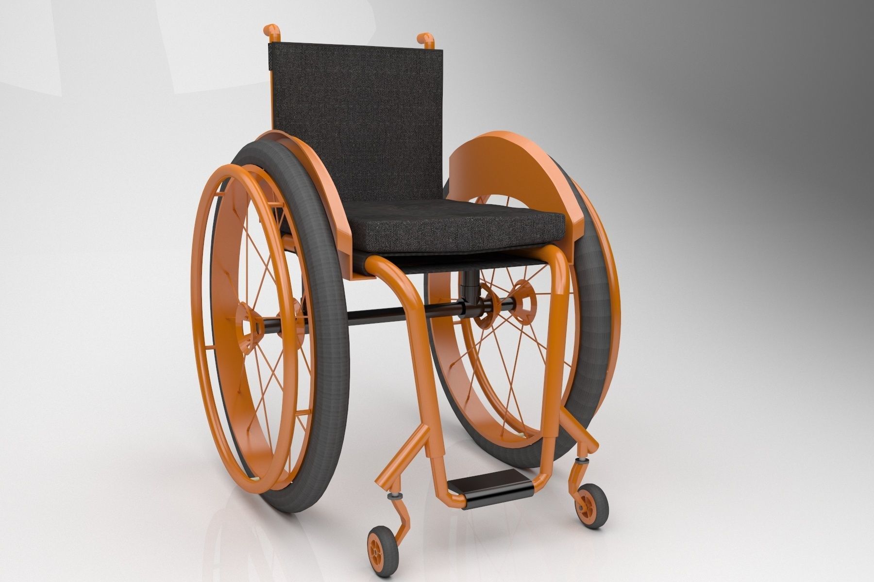 Modern Wheelchair 3D model_1