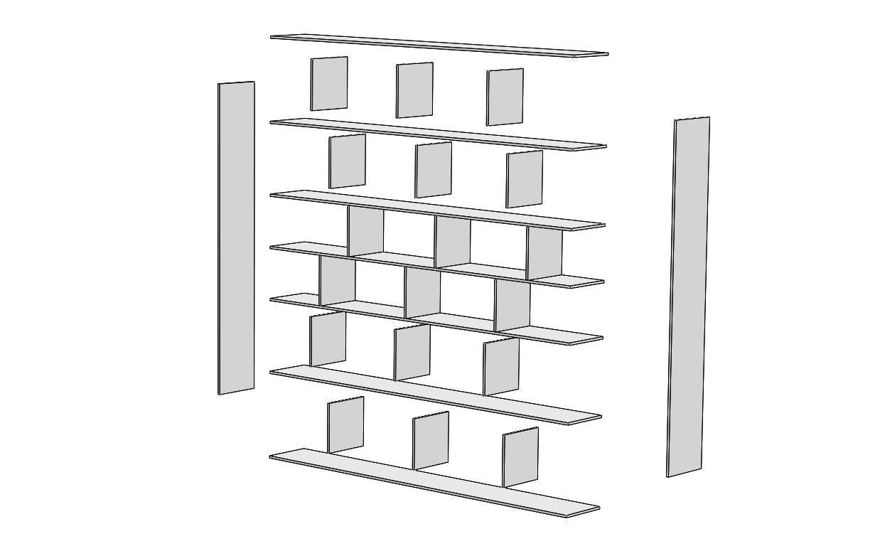 Book shelf 3D model_6