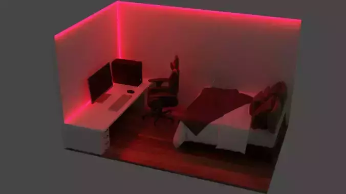GamingRoom room with lighting and desk