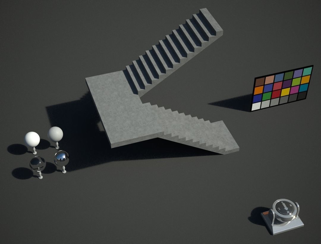 Stairs staircase Low-poly 3D model_2