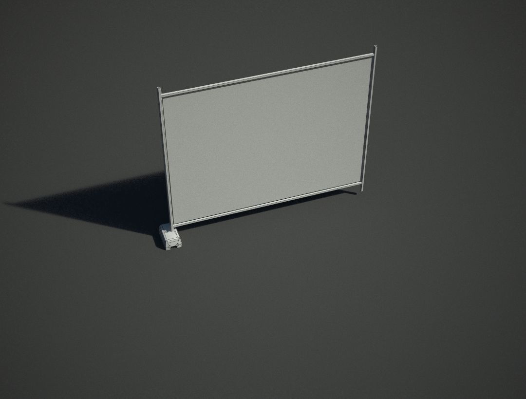 Mesh Heras Fence Low-poly 3D model_7