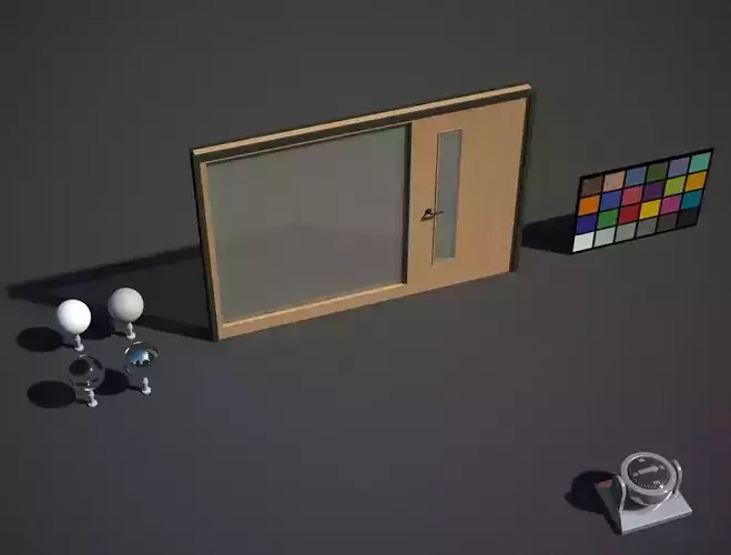 Wooden door with glass divider