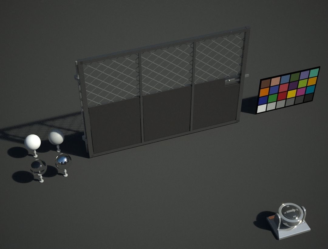 Single Entrance Gate Low-poly 3D model_2