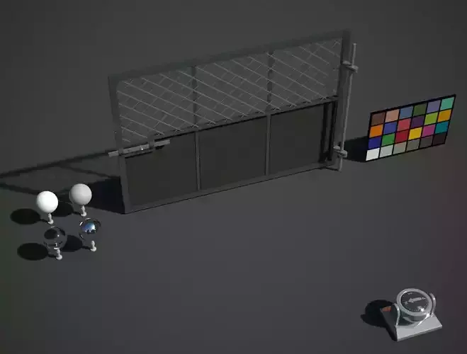 Single Entrance Gate Low-poly 3D model Single Entrance Gate Low-poly 3D model