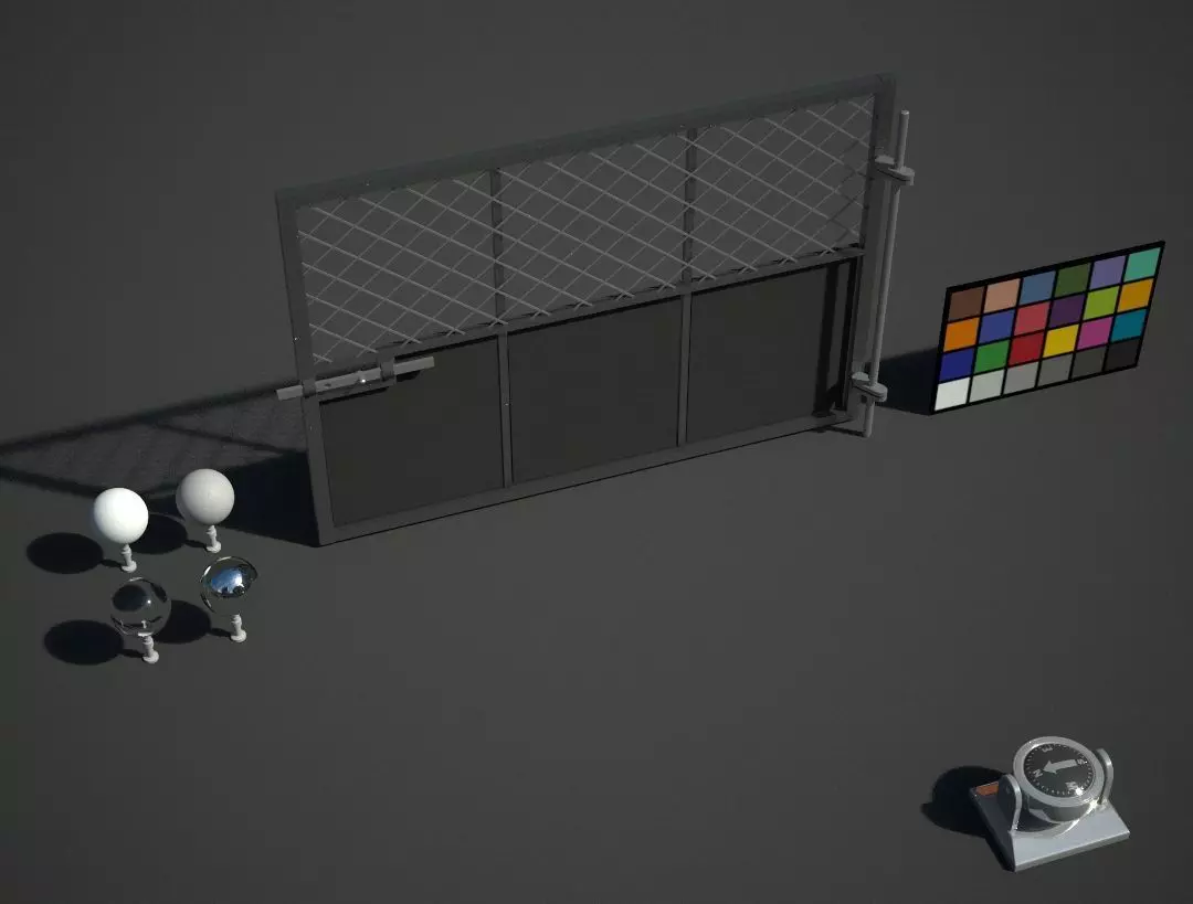 Single Entrance Gate Low-poly 3D model_0