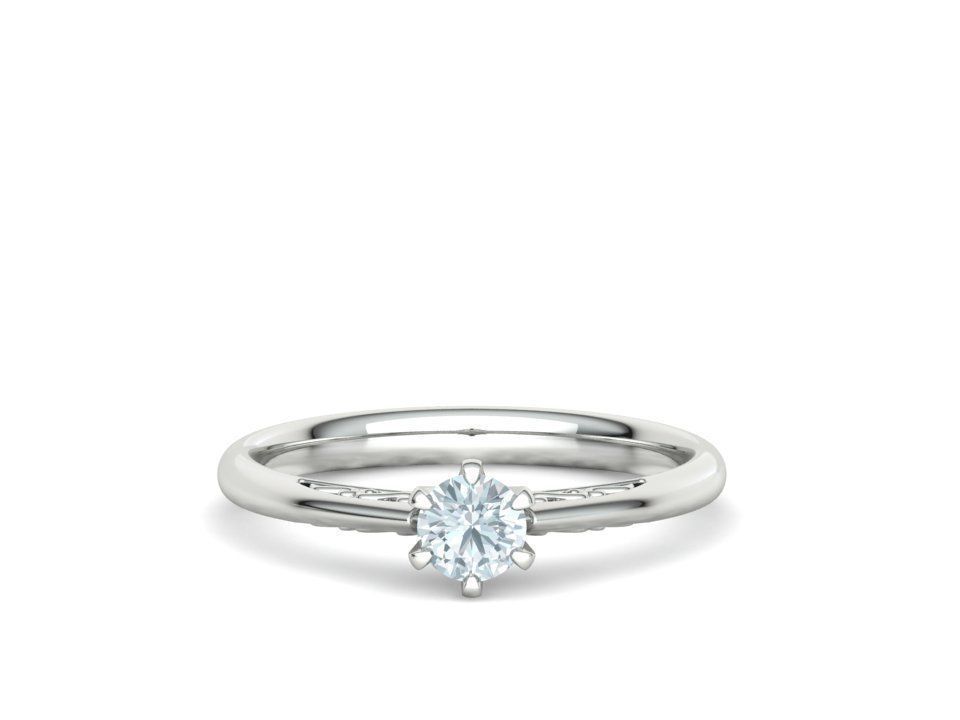 Solitaire Engagement Ring Promise Crown Ring 3dmodel 3D print model_3