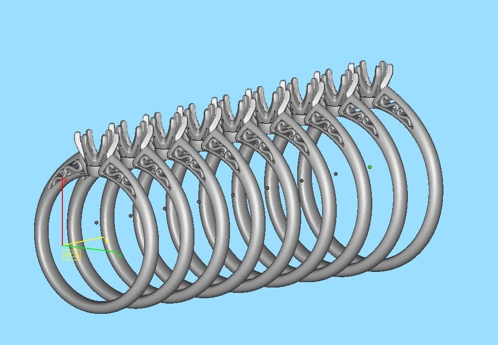 Solitaire Engagement Ring Promise Crown Ring 3dmodel 3D print model_28