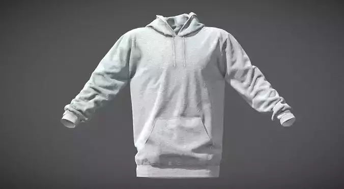 Grey Hoodie Basic Low-poly 3D model