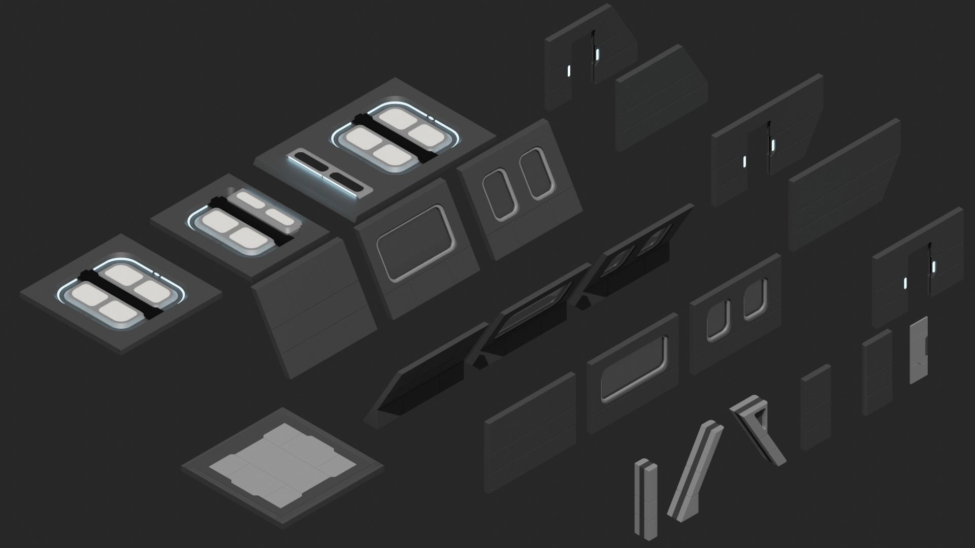 Sci Fi Quarters Kit 1 3D model_1