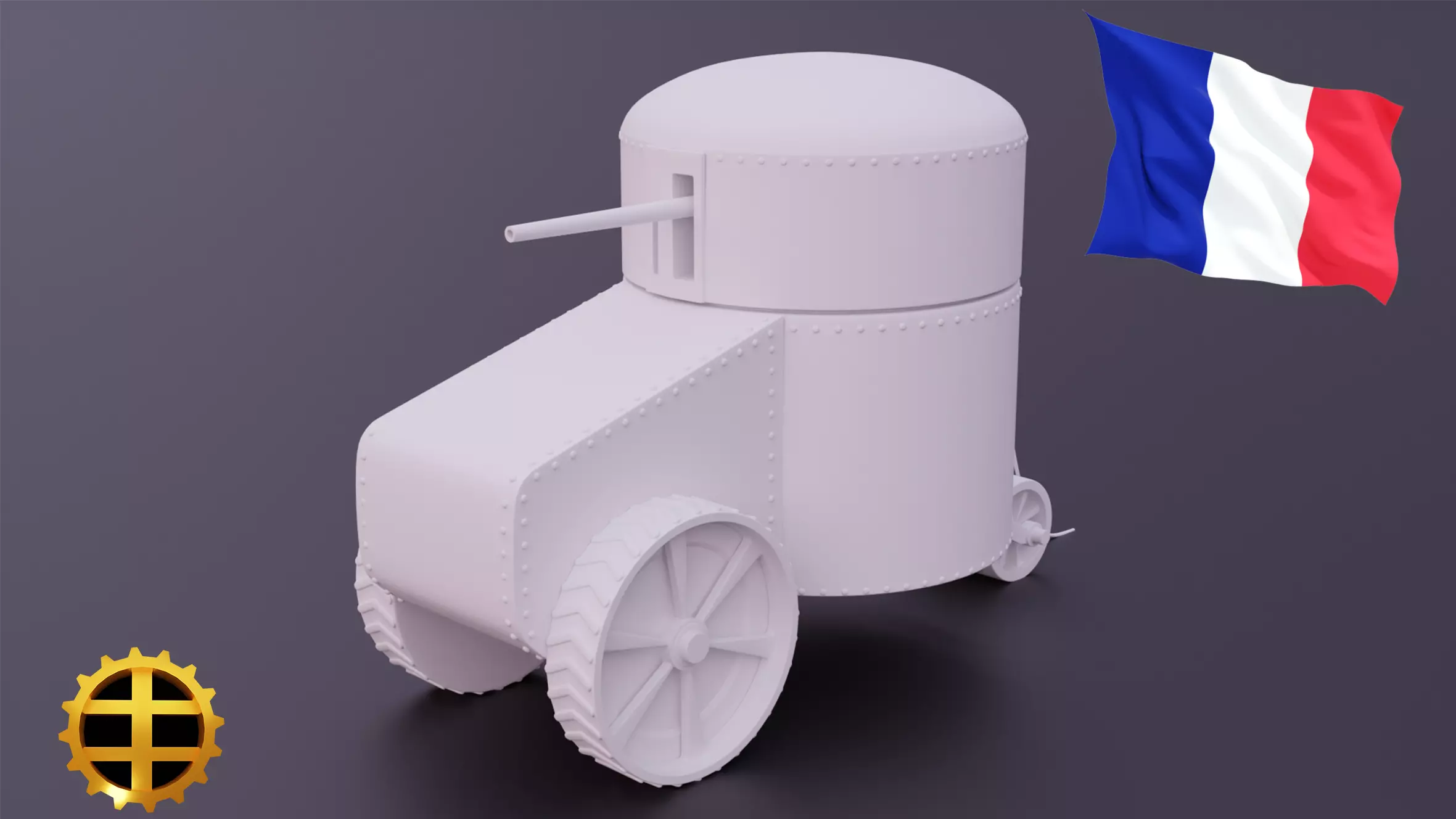 Aubriot Gabet WW1 Tank 3D print model_0