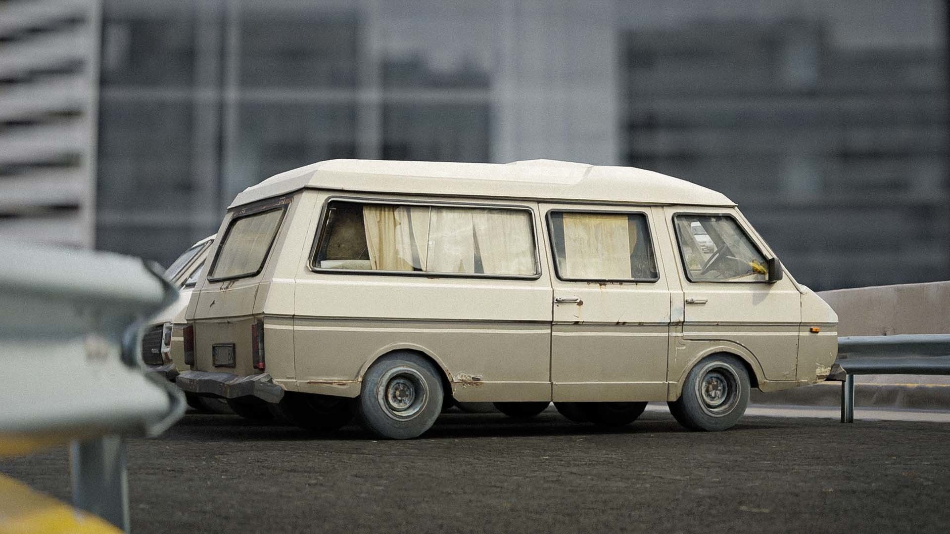 Gray car  Low-poly 3D model_9