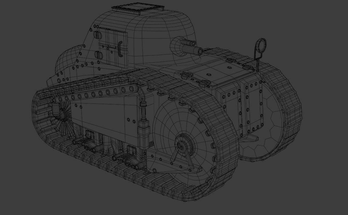 Peugeot  WW1 Tank 3D print model_8